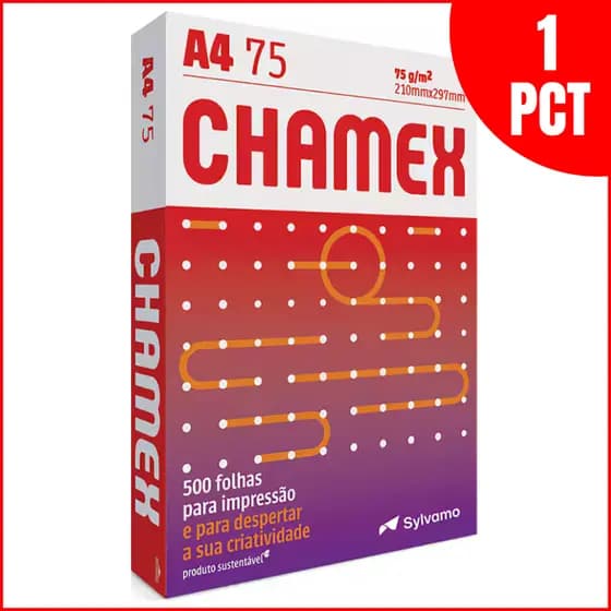 Pacote Papel Sulfite Chamex A4 75g 500 Folhas Branco