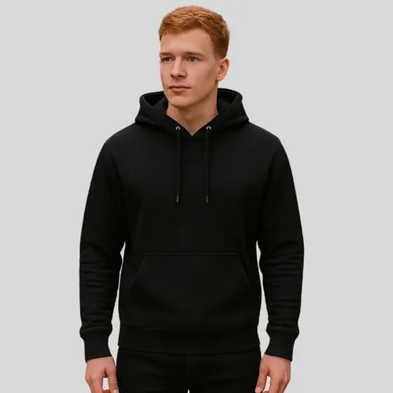 Moletom Canguru Preto Flanelado Blusa Masculina