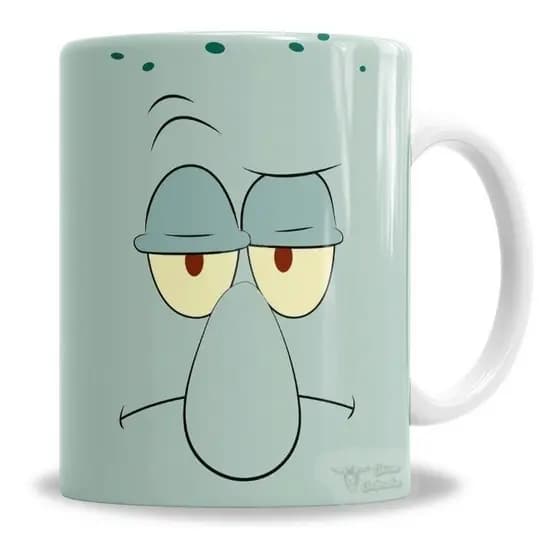 caneca ROSTO do lula molusco bob esponja desenhos animados promoção