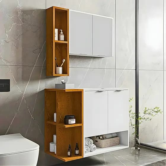 *PROMOÇÃO* Gabinete Armario Banheiro Ibiza SEM Cuba 2 Portas Armario 2 Portas Espelheira