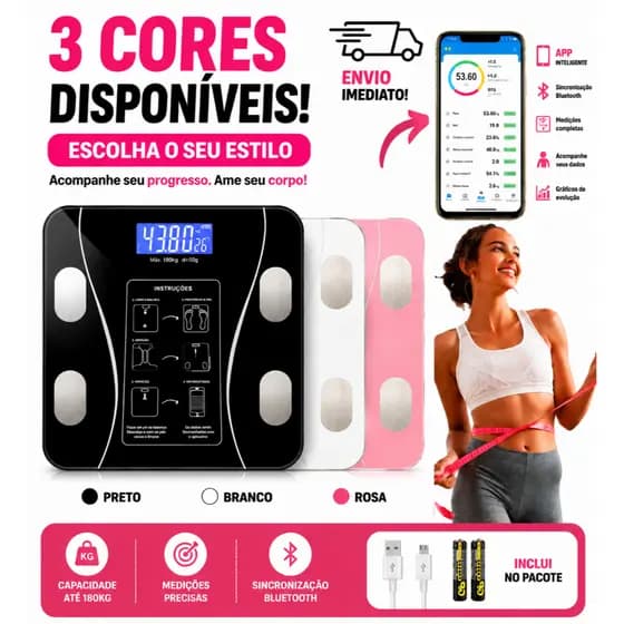 Balança Digital Medidora Corporal Bioimpedância balança digital corporal balança corporal até 180kg
