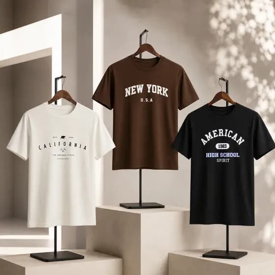 Kit 3 Camisa Basica Masculina Estampada Dtf 100% Algodão