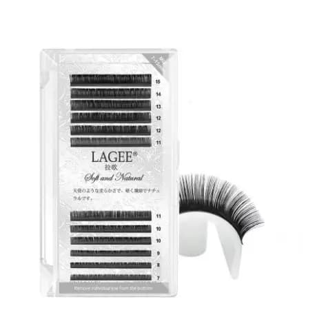 Lagee extensões de cílios falso vison cílios individuais preto escuro cílios postiços, Cílios Fio a Fio Lagee Mix 7-15mm