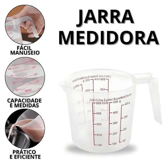 Copo Medidor De Cozinha Jarra Medidora De Plástico Copos De Medida Dosador Receitas Utensílios
