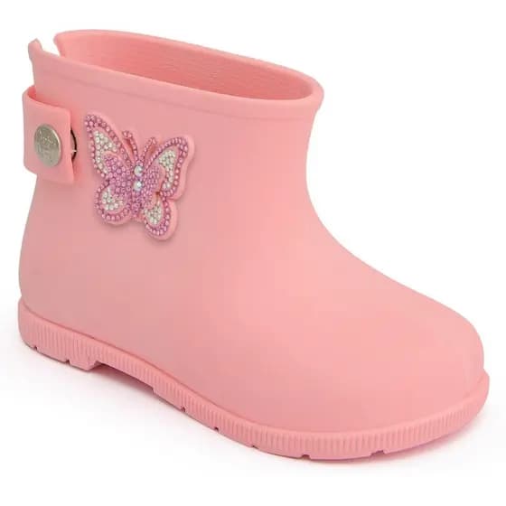 Bota Galocha Infantil Feminina Menina Cano Curto Borboleta