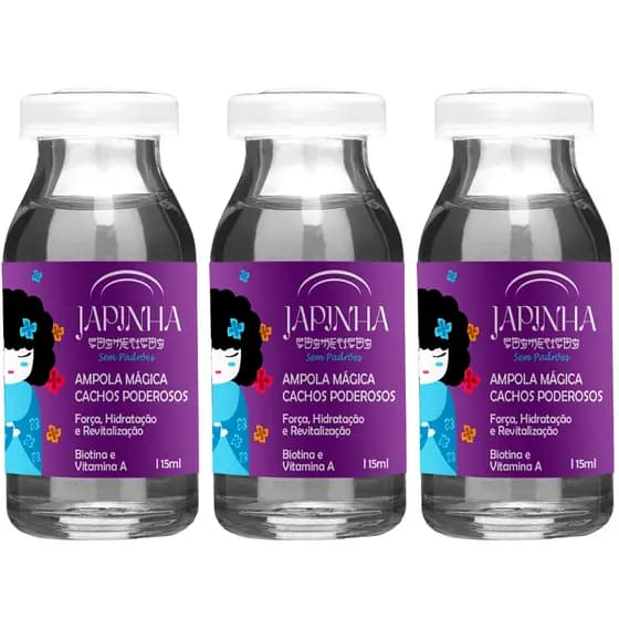 Ampola Capilar Cachos Poderosos Japinha | Kit Com 3 unidades 📦