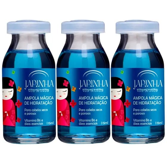 Japinha ⛩️ Kit 3 Ampolas Bomba de Nutrientes | Crescimento e Nutrição Capilar 💙
