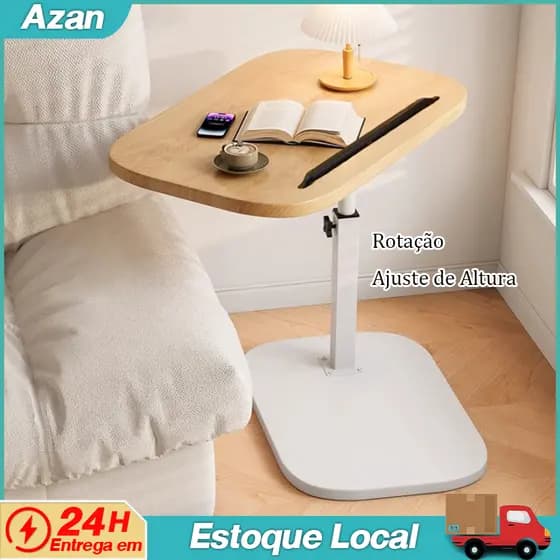 Mesa ajustável e giratória Mesa de apoio lateral para sofá cama notebook portatil mesa de café