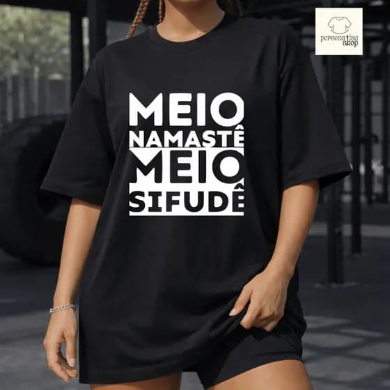 Blusa Básica Feminina Estilosa 100% Algodão Camiseta Academia Engraçada T-Shirt Feminina