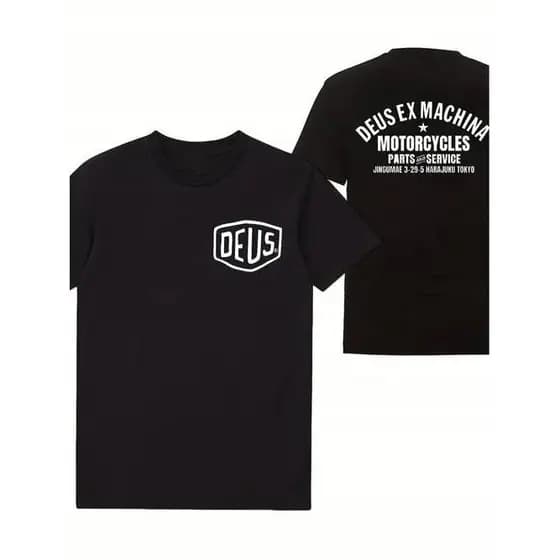 Camiseta EX MACHINA Logo Moto Estampada Costas Vult Colecionável Estilosa Moderna Ousada Casual