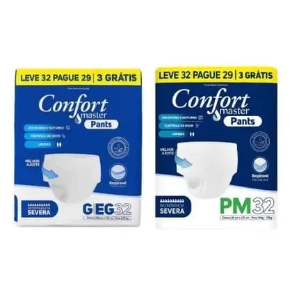 Roupa Íntima Descartável Confort Master Pants Icontinência Pele Seca Melhor Ajuste Unissex Controle Odor Uso Diurno