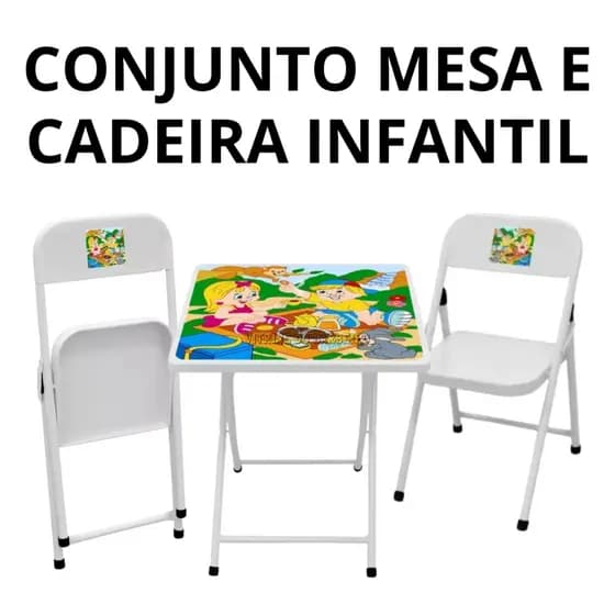 Mesinha Com 2 Cadeiras Kit Infantil P/ Espaço Kids Diversão!