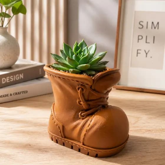 Vaso Botinha Decorativa com furos pra drenagem de água • Para Suculentas • Decoração Criativa