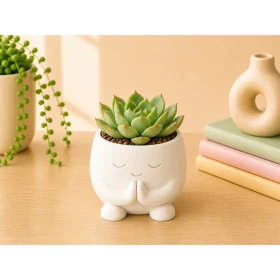 Vaso Decorativo Fofo para Cactus e Suculenta | Mini vaso Criativo Expressões