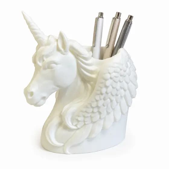 Porta Caneta Organizador De Mesa Escritório Multiuso Unicórnio Impressão 3D