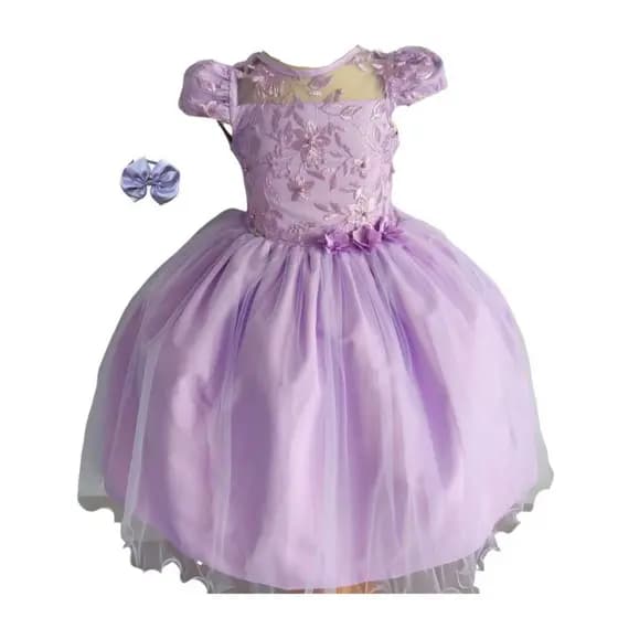 Vestido Infantil E Juvenil Longo Casamento Daminha Formatura Com Tiara