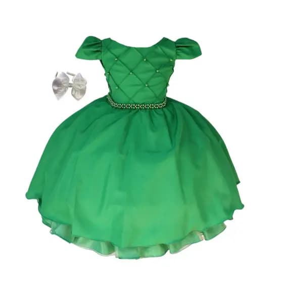 Vestido Verde Para Formatura Casamento Festa Com Tiara