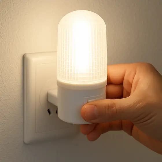 Luminária de Parede Abajur Tomada Moderno Led Luz Noturna Bivolt 110/220V Quarto Escritório Movél