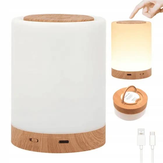 Abajur de Mesa Luminária Acampamento LED Sem Fio Quarto Escritório Luz Noturna Suave Lâmpada Berço