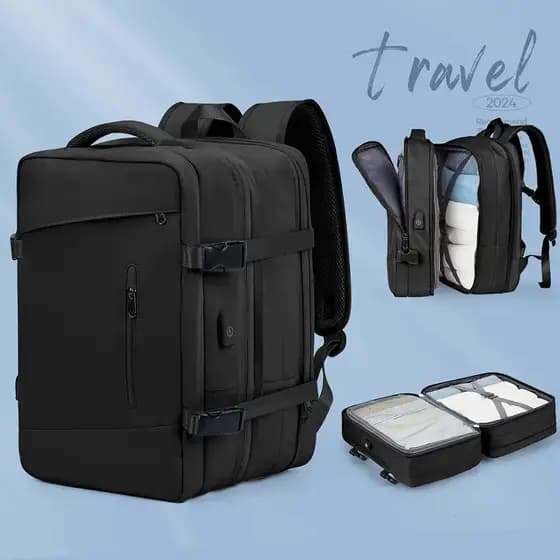 Mochila Viagem Feminina Masculinas Multifuncional Reforçada Impermeável Expansível Notebook Mochila