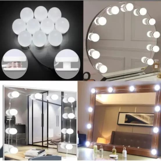 Luz De Espelho 10 Lâmpadas Maquiagem Camarim Led Penteadeira Decoração Elegante *-*TopZemShop*-*