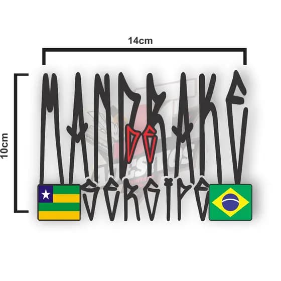 Adesivo Mandrake de sergipe Original 14 cm - Adesivo pra Tanque moto capacete