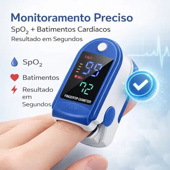 Oxímetro de Dedo Digital Portátil Medidor de Saturação SpO2 e Frequência Cardíaca com Tela LED ANJGG BRASIL