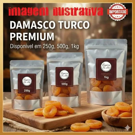 Damasco Turco Importado 250g e 500g - Premium