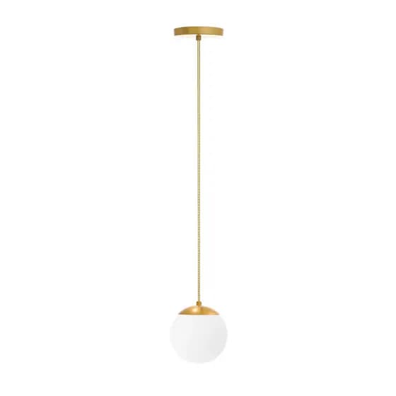 Pendente Lustre Luminária Globo Stuttgart Dourado Fosco De Teto Fio Regulável para Cozinha, Sala, Quarto Escritório