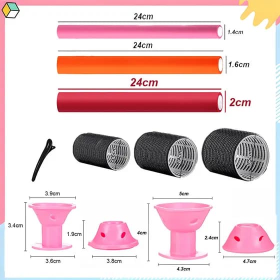 Rolo modelador de cabelo cachos de cachos perfeitos, Conjunto de modelador de cachos sem calor, para mulheres