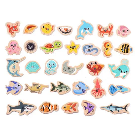 Jogo de pesca magnética infantil Jogo de pesca com ímã de madeira