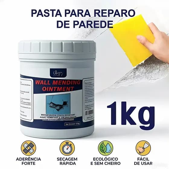 Pasta de reparo de parede, rachaduras e marcas rápidas e fáceis de reparar