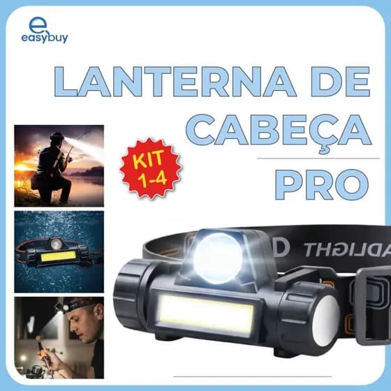 Lanterna de Cabeça Led Alta Potência com lanterna dianteira carregador USB Bivolt