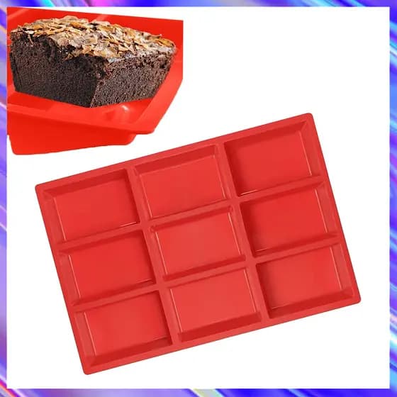 Pacote com 1 mini formas de silicone para pão, 9 cavidades, formas antiaderentes de silicone para assar bolo, pão