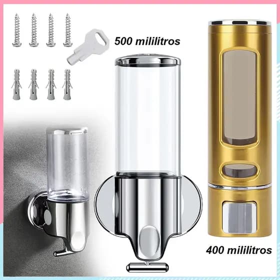 Distribuidor de sabonete manual montado na parede, dispensador de sabonete líquido para as mãos, Ouro ou prata