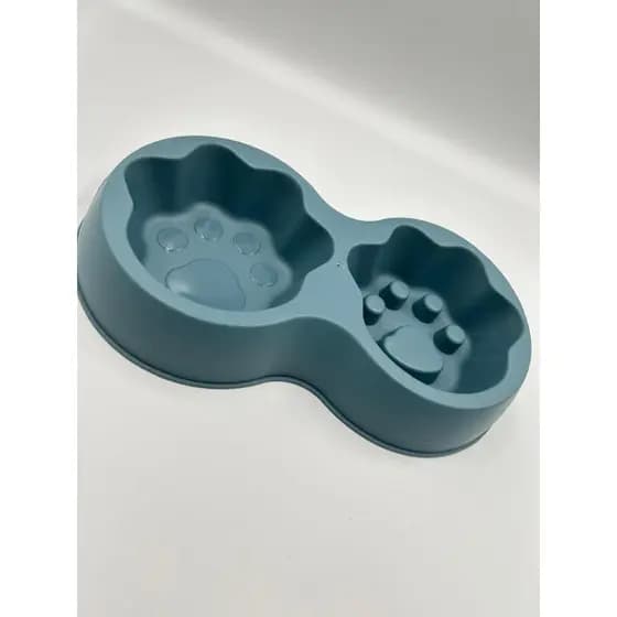 Comedouro e Bebedouro para Pet Cão ou Gato | Cor Azul Escuro | Capacidade: 250 ml