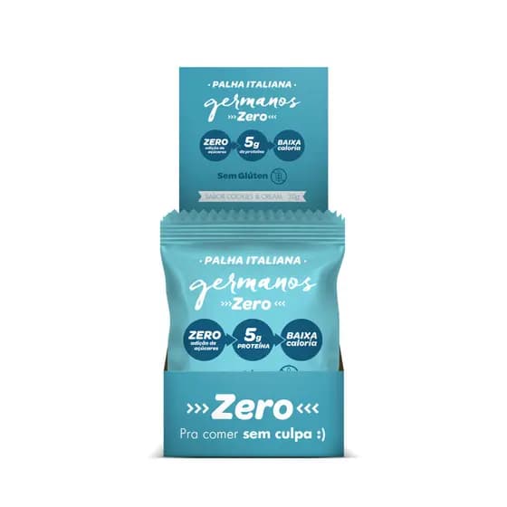 Palha Italiana Germanos Zero Açúcar Sabor Cookies Display 10 unid 30g