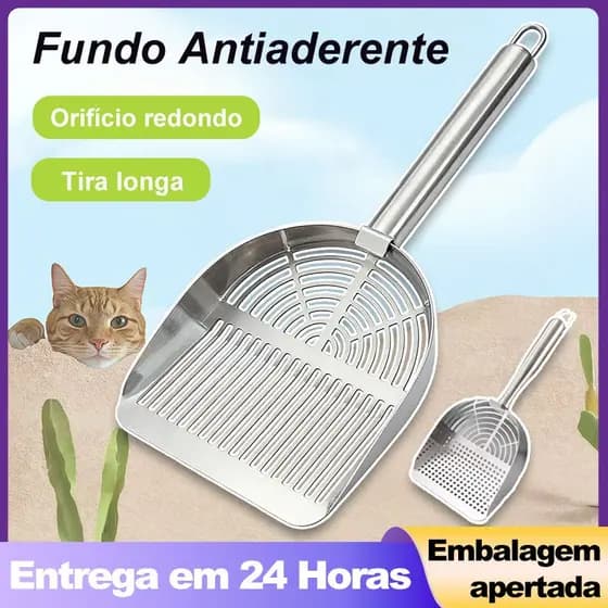 Pá De Areia Aço Inoxidável Rede Fina Filtragem Rápida Ferramenta De Limpeza Para Gatos E Cães Resistente