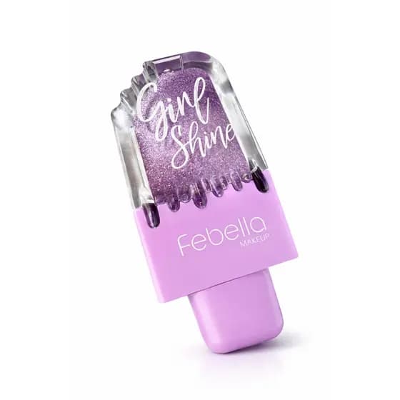 GLOSS INFANTIL SORVETINHO (PICOLÉ) CINTILANTE LINHA GIRL SHINE FEBELLA – BRILHO + HIDRATAÇÃO