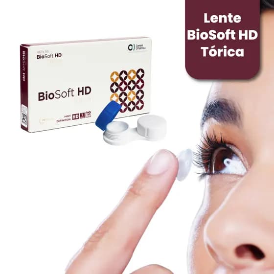 LENTE TÓRICA EIXO 140° CIL -2,25 CX3 BIOSOFT HD PARA ASTIGMATISMO TROCA MENSAL
