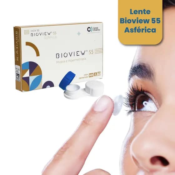 LENTE BIOVIEW 55 ASFÉRICA MIOPIA E HIPERMET - CX6 MENSAL