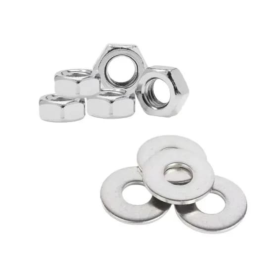 KIT 10-100 Porca Sextavada + Arruela Lisa Aço GalVANTizado M6/M8 Durável Alta Resistência - VANT
