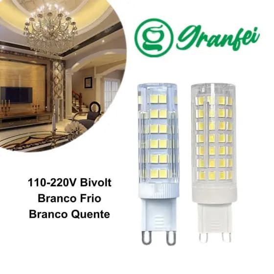 Lâmpada Led G9 Halopim 10W/12W 110-220V Bivolt Branco Frio/Quente 6500K 3000K VANT