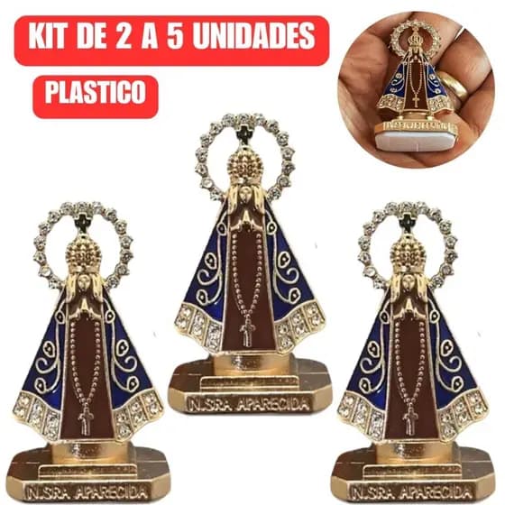 Kit 2 A 5 Santinha Nossa Senhora Aparecida Painel Para Carro Caminhao Mesa Dupla Face Plastico