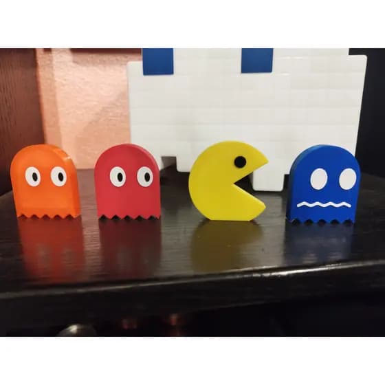 Kit Pac-man Decorativos Geek 4 Peças feita em 3D