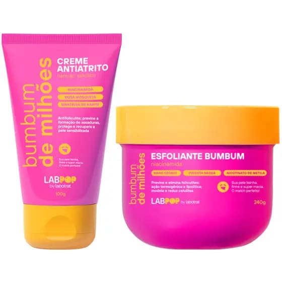 Kit Antiatrito Esfoliante Corporal Bumbum de Milhões Labotrat Antifoliculite 2 em 1