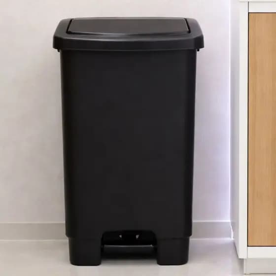 Lixeira 12L/15L/25L Pedal Preto Cesto Lixo Profissional Hospitalar Comércio Escritório Antiodor