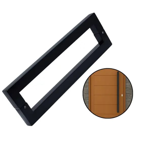 Puxador Inox U Para Portas 100cm Preto
