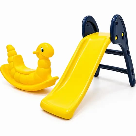 Kit Playground Infantil Escorregador Baby e Gangorra Minhoca Reforçada