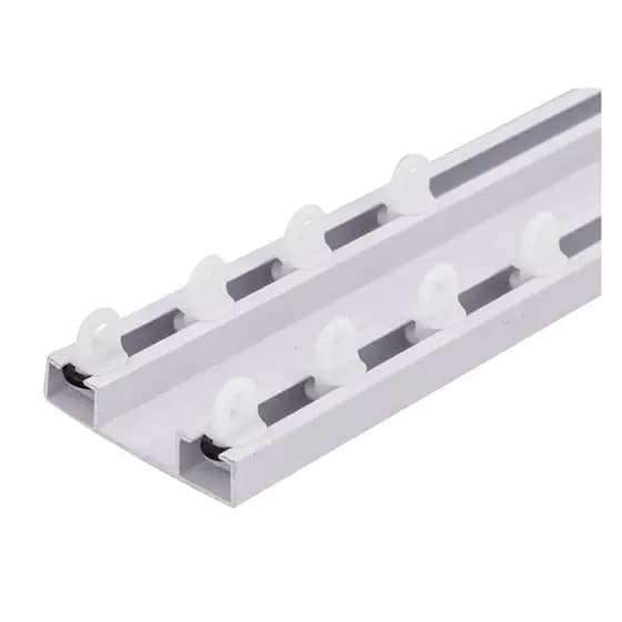 Kit Trilho Suíço Duplo Max Alumínio Guia Cortina Blackout Teto Cortineiro Diversos Tamanhos